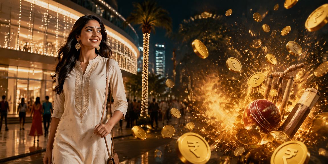 Happy user placing bets on cricket games in India